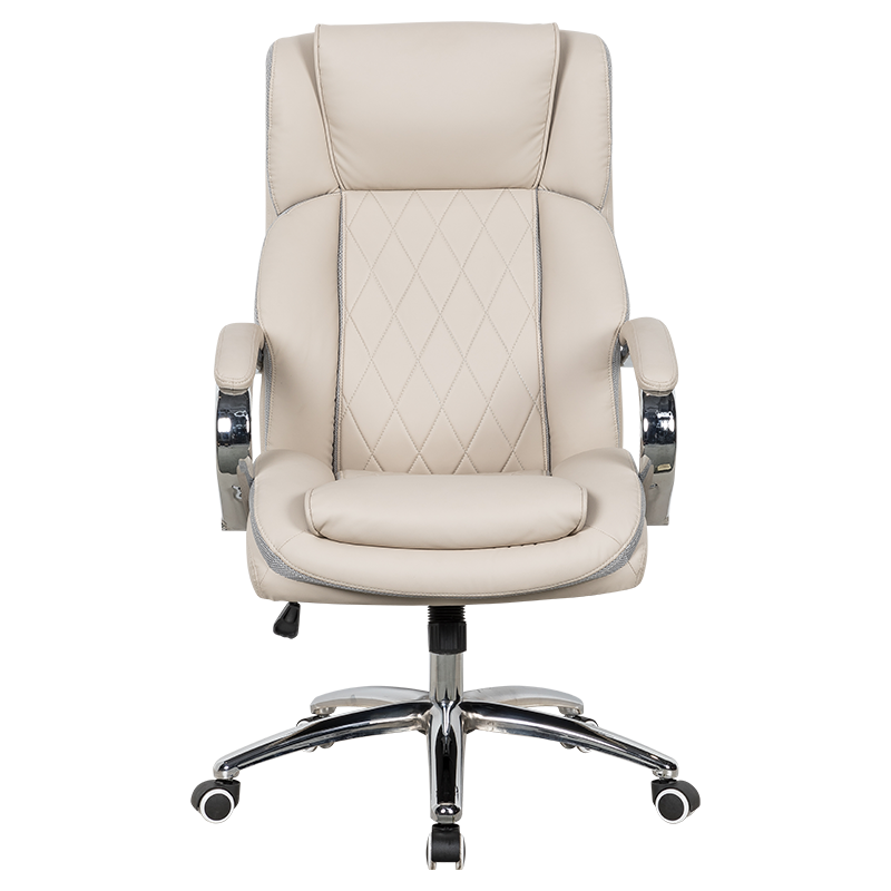 RXGAMER RX-9106 Silla de oficina de cuero beige con inclinación leve y diseño antirrayas