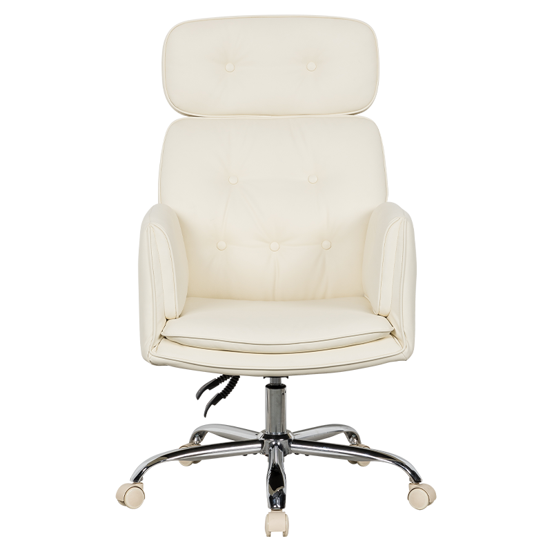 RXGAMER RX-9130 Silla de oficina reclinable con deslizamiento silencioso y múltiples ángulos en tono crema