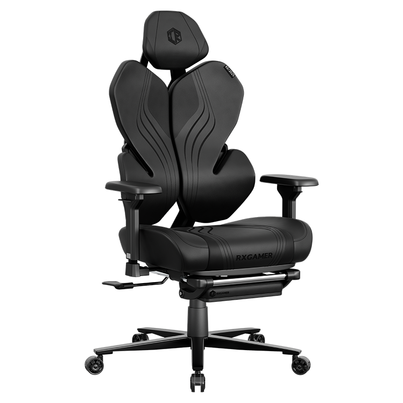 RXGAMER RX-K6-6303 Silla para juegos multifuncional con reposapiés retráctil