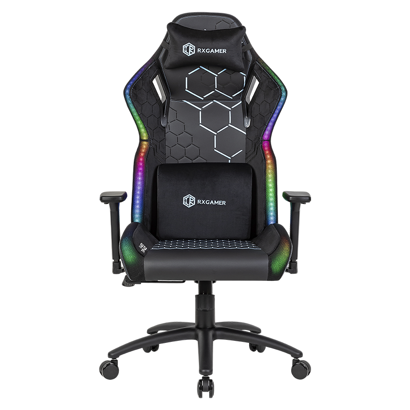 RXGAMER RX-2084 Silla ergonómica para juegos con tira de luces LED de colores y brillo nocturno