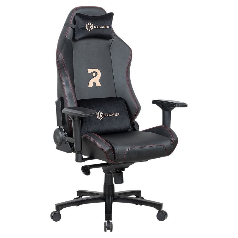 RXGAMER RX-2060 Silla para juegos de tela mezclada resistente a la hidrólisis de PU negra