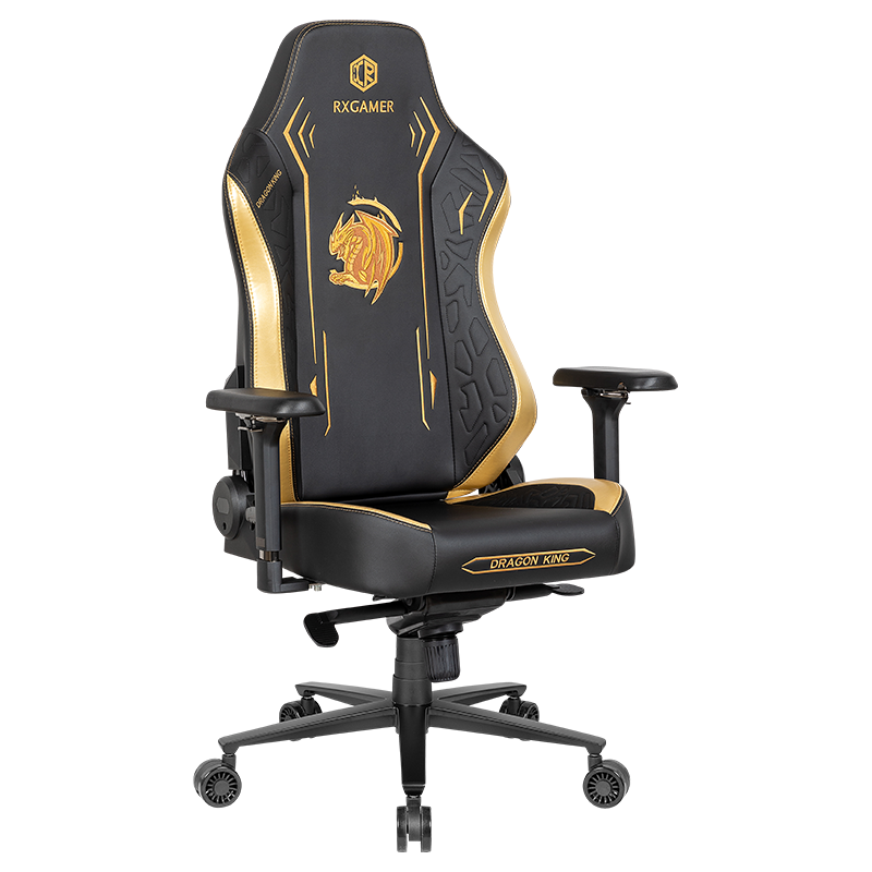 RXGAMER RX-2061 Silla de juego reclinable con reposacabezas magnético y bordado de dragón