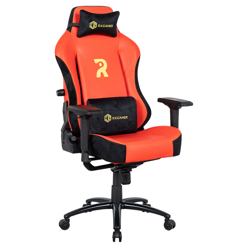 RXGAMER RX-2063 Silla para juegos con ajuste lumbar y reposabrazos 4D Red Glare