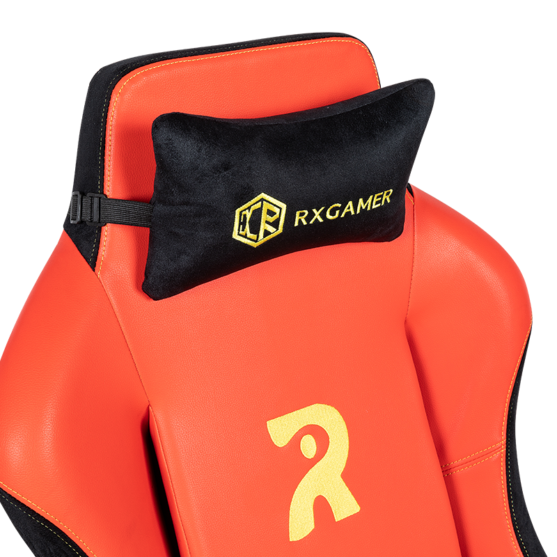 RXGAMER RX-2063 Silla para juegos con ajuste lumbar y reposabrazos 4D Red Glare