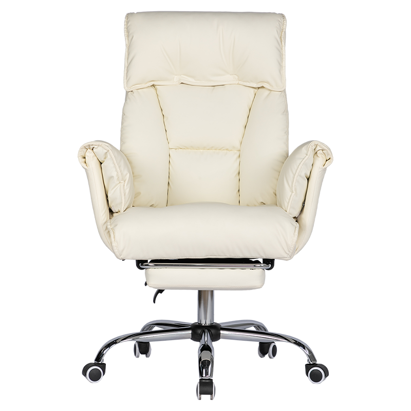 RXGAMER RX-9142 Silla de oficina reclinable de cuero con pata de gato ajustable y reposapiés