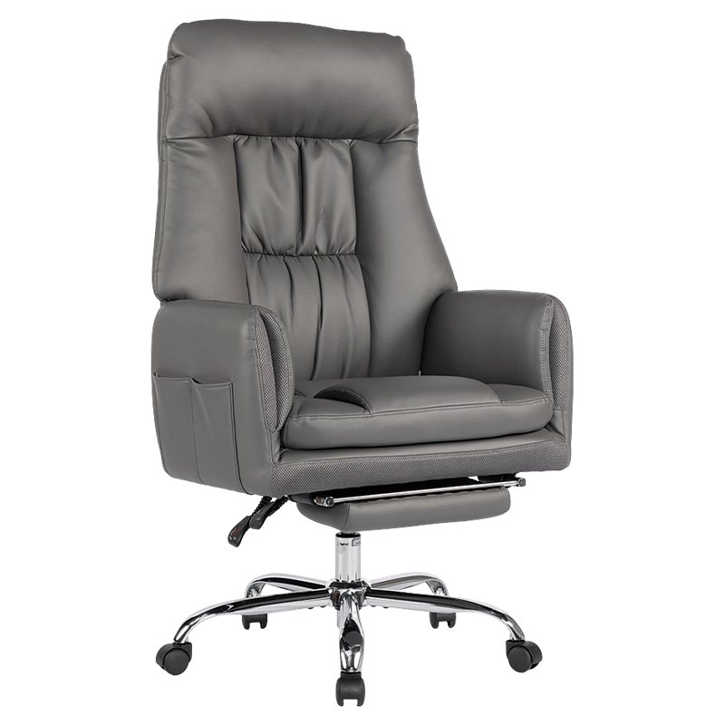 RXGAMER RX-9135 Silla de oficina con reposabrazos ajustable de cuero PU y reposapiés dividido