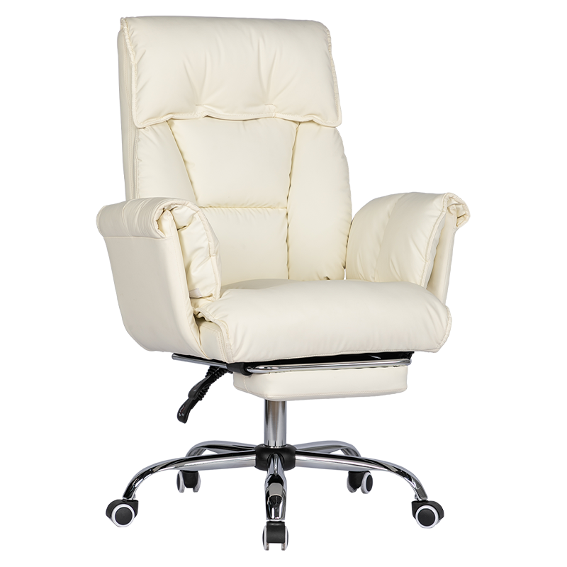RXGAMER RX-9142 Silla de oficina reclinable de cuero con pata de gato ajustable y reposapiés
