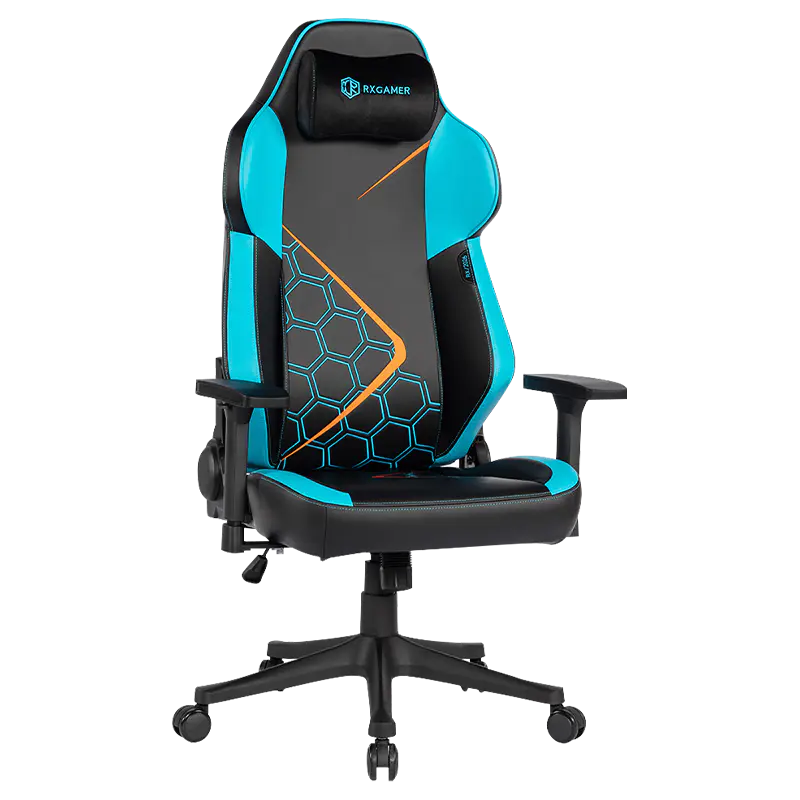 RXGAMER RX-2262 Silla para juegos silenciosa con reposabrazos ajustables 3D y elevación de gas de cuatro etapas